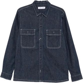 Sams&oslash;e & Sams&oslash;e Denim Shirts, male, Blue, Size: XL Sadamon GV Overshirt