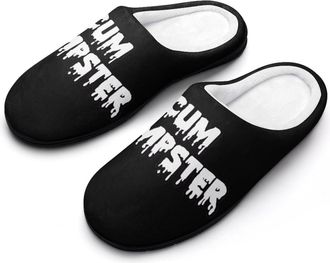 Generic Cum Dumpster Mens House Slippers Memory Foam Washable Cotton Slip on Home Shoes