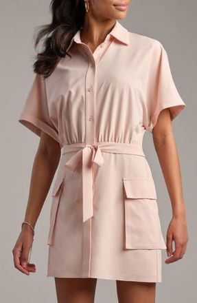 Rhone Mirage Water Repellent Short Sleeve Mini Shirtdress in Rose Petal at Nordstrom Rack, Size Xx-Large