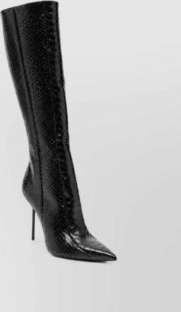 PARIS TEXAS leather python-print cutout knee-high boots