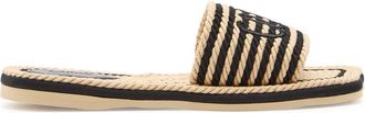 Chlo&eacute; Sand Striped Woven Sliders - Black - 39 (IT39 / UK6)