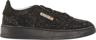 Autry Medalist Low Wildleder-Sneaker mit Strasssteinen