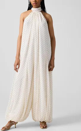 Rotate Womens Flowery chiffon balloon hem jumpsuit