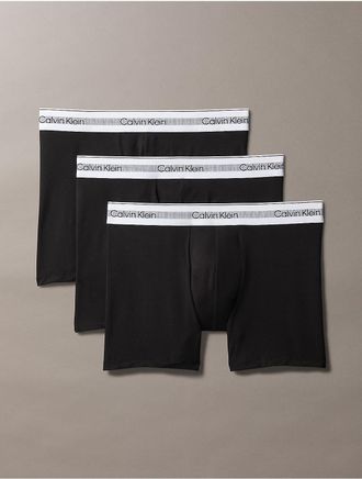 Calvin Klein Mens Icon Modal Mesh 3-Pack Boxer Brief - Black - XL
