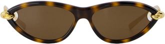 Bottega Veneta Womens Bv1390s-002 Acetate Sunglasses Brown