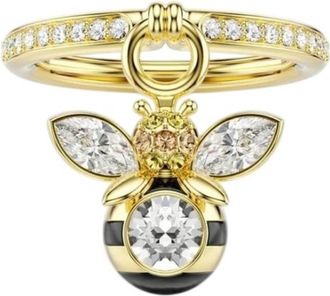 Swarovski Idyllia Gold-Tone Plated Bee Ring, Size 50-55