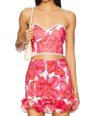 Charo Ruiz Ibiza Matis Bustier Top In White Blossom