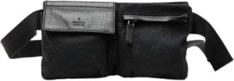 Gucci Pre-owned Canvas Belt Bag - Dames - Vintage Heuptassen - Zwart - ONE Size - Leer - Vintage
