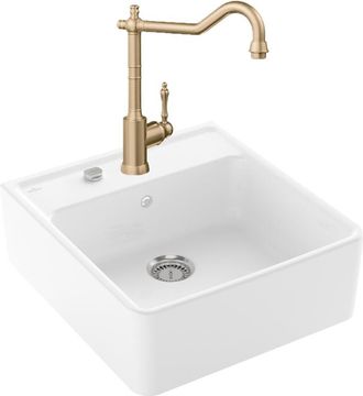 Villeroy & Boch Villeroy&boch - Villeroy Et Boch Tradition Stamp Of Office Fregadero 1 Seno Autodrenante + Grifo De Cocina Avia 2.0 Oro Mate