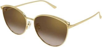 Cartier Cat Eye Zonnebril - Dames - Zonnebrillen - Geel - 61 MM - Nylon - Accessoires