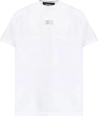 Dsquared2 T-shirt in Cotone con Logo Embossed - - Tops - Uomo - Bianco - S