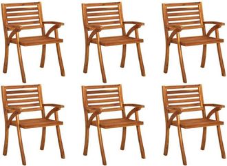 vidaXL Vidaxl - Garden Chairs 6 pcs Solid Acacia Wood
