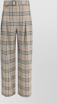 Burberry archive check silk blend trousers