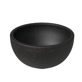 Leisure Mod Iris Fiberstone Planter in Black 7 Dia