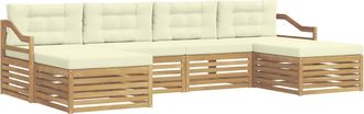 vidaXL Conjunto De Sof&aacute;s De Exterior 6 Uds. Blanco Y Crema Vidaxl