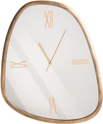 Beliani Reloj De Pared Marco Minimalista 53 X 45 Cm Forma Irregular Accesorios Para El Hogar Superficie Espejada Marr&oacute;n Oscuro Y Plateado Castalla