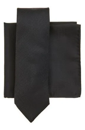 BOSS Black Geometric Jacquard Tie & Pocket Square Set at Nordstrom Rack