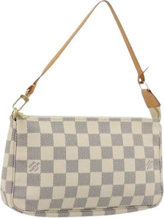 Louis Vuitton Pre-owned Mini Bags, female, White, Size: ONE SIZE Pre-owned Damier Azur Pouch