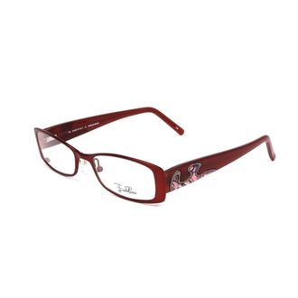 Pucci Glasses, female, Red, Size: ONE SIZE Red Metal Frames with Ruby Dial