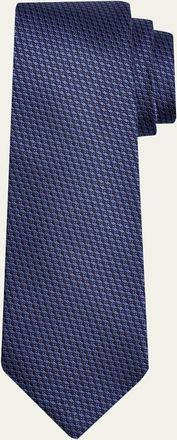 Kiton Mens Micro-Jacquard Silk 7-Fold Tie