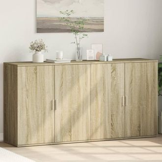 vidaXL Vidaxl - Aparadores 2 Uds Madera De Ingenier&iacute;a Roble Sonoma 79x38x80 Cm