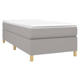 vidaXL Estructura De Cama Sin Colch&oacute;n Tela Gris Claro 90x200 Cm Vidaxl