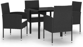 vidaXL Juego De Comedor Para Jard&iacute;n 5 Piezas Negro Vidaxl