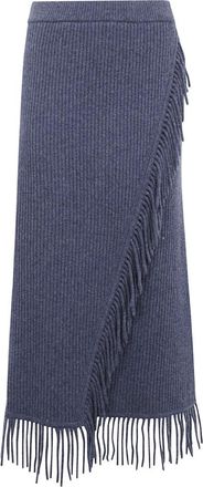 SIMKHAI Casey gebreide midi-rok - Dames - Rokken - Grijs - Maat: M Wol