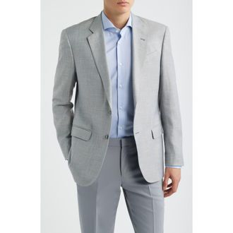 Emporio Armani Textured Grey M&eacute;lange Sport Coat at Nordstrom, Size 48 Us