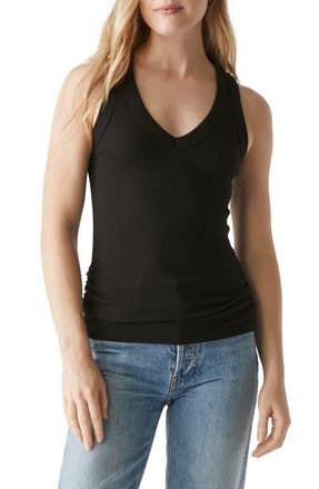 Michael Stars Blanche Side Ruched Tank in Black at Nordstrom, Size X-Small