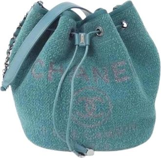 Chanel Bolso bombonera de lona Pre-owned - Pre-owned - Mujer - Verde - ONE SIZE