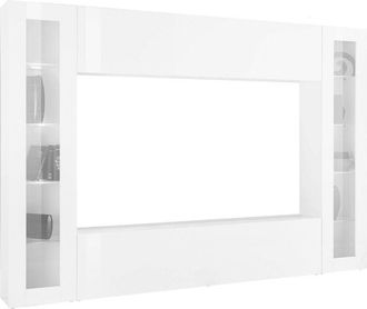 Dmora Mueble Modular Giuliano, 8 Estantes, Hecho en Italia, 30x260x180h cm Blanco Brillante