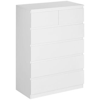 HOMCOM C&oacute;moda con cajones 80x39x115 cm blanco