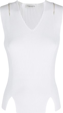 Roberto Collina V-Neck Cut-Out Shoulder-Slits Viscose Tank Top