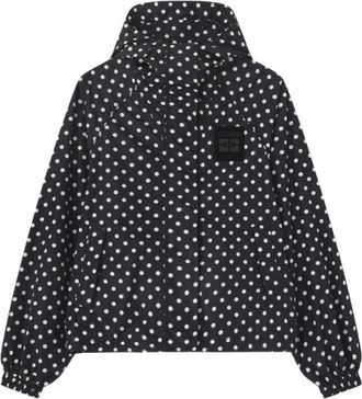 Ganni Printed Nylon Jacket - Dames - Zomerjassen - Zwart - XS - Nylon - Jassen