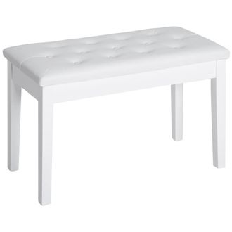 HOMCOM Banco de piano 76x36x50 cm blanco