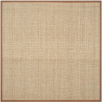 Safavieh Alfombra de pastos marinos beige/marr&oacute;n, 183 x 183 cm