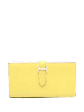 Herm&egrave;s 2019 B&eacute;arn wallet - women - Calf Leather - One Size - Yellow