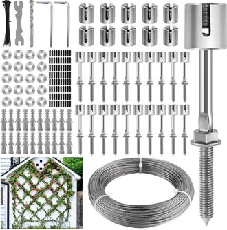 OEM Enrejado De Alambre Para Jard&iacute;n De 45 Metros Para Plantas Trepadoras, Kit De Enrejado De Alambre De Acero Inoxidable T316 De Alta Resistencia