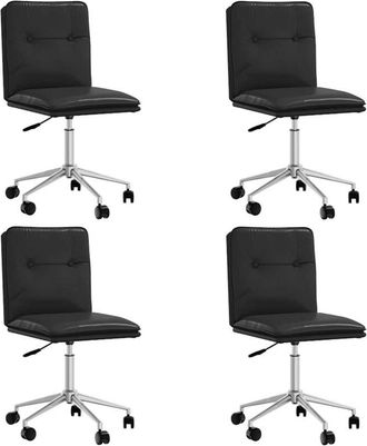 vidaXL Sillas De Comedor 4 Unidades Cuero Sint&eacute;tico Negro Vidaxl