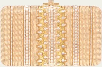 Judith Leiber Lattice Crystal Slim Clutch Bag