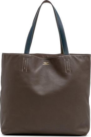 Herm&egrave;s Pre-owned Womens Leather Tote Bag - Dark Brown - One Size