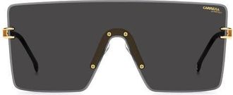 Carrera 99mm Shield Mask Sunglasses in Gold Black/Grey Ar at Nordstrom
