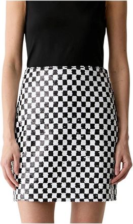 Karl Lagerfeld Checkerboard Sequin Mini Rok - Dames - Korte rokken - Veelkleurig - S - Polyester - Rokken