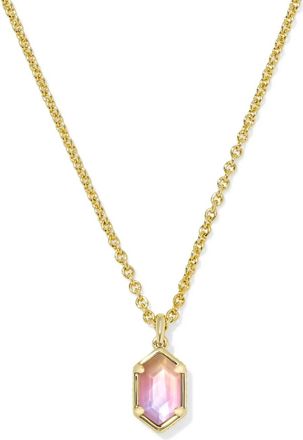 Kendra Scott Womens Hallie Short Pendant Necklace In Sunrise Watercolor Illusion