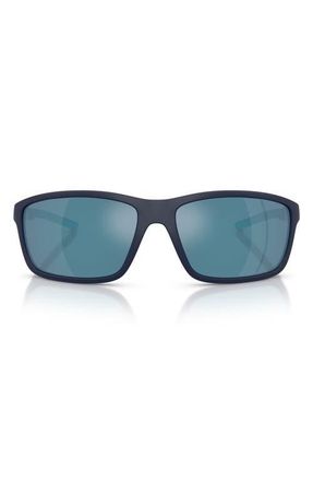 Ferrari 65mm Oversize Pillow Sunglasses in Dark Blue Matte /Mirror Blue at Nordstrom