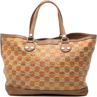 Gucci 2000-2015 GG Straw Libeccio Sunset tote bag - Marrone