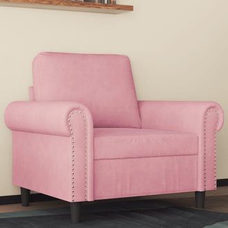 vidaXL Sill&oacute;n De Terciopelo Rosa 60 Cm Vidaxl