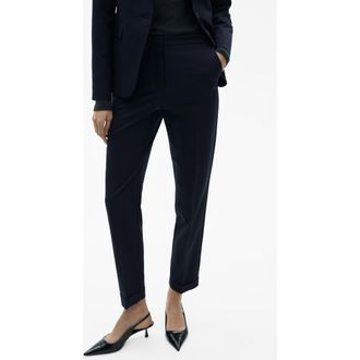 Mango Straight Suit Pants in Black at Nordstrom, Size 16