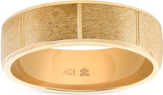 Pompeii3 6mm Brushed Wedding Band 10K Yellow Gold Size Selectable